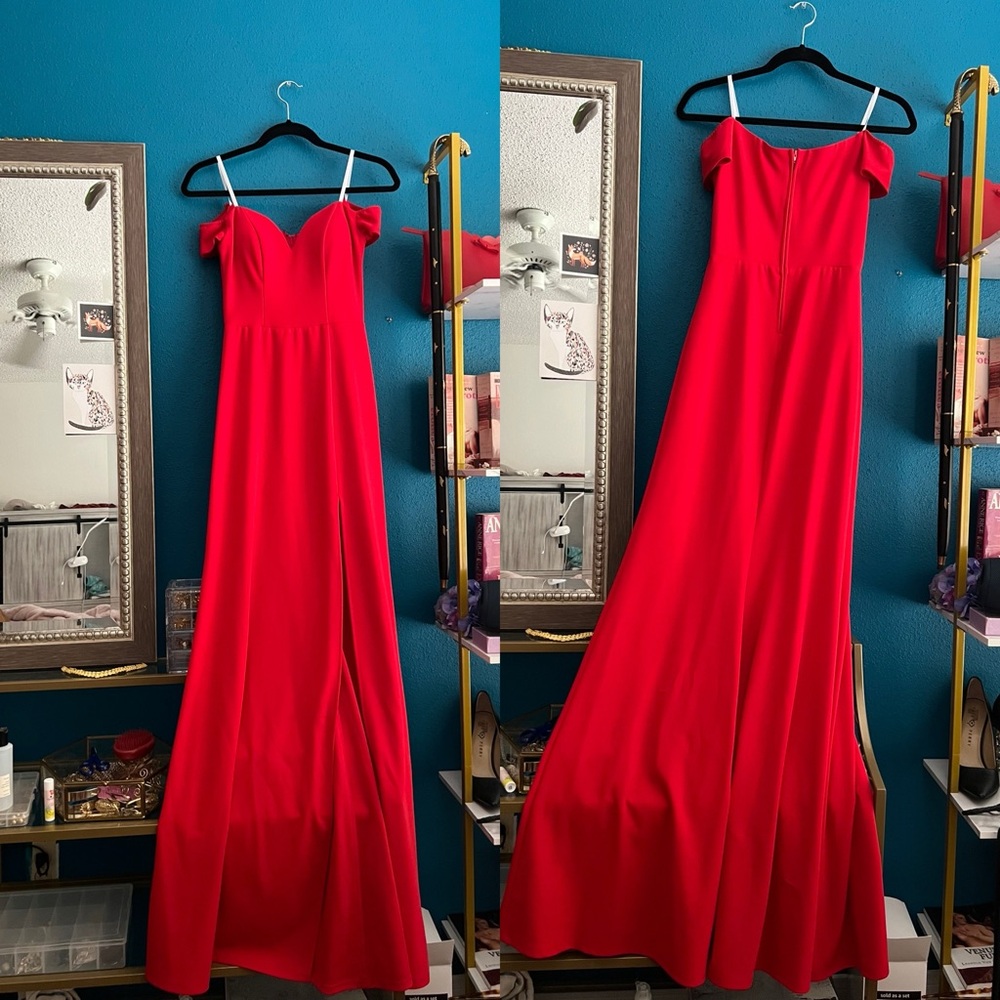 Elegant Red Off-Shoulder Dress